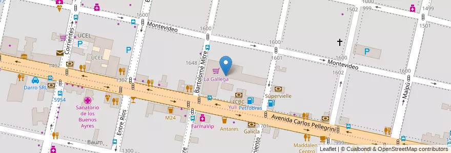 Mapa de ubicacion de La Gallega en آرژانتین, سانتافه, Departamento Rosario, Municipio De Rosario, تسبیح.