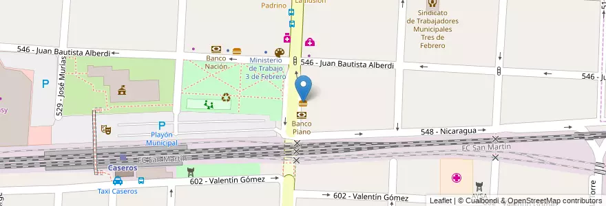 Mapa de ubicacion de La Gallina Coqueta en Argentina, Provincia Di Buenos Aires, Partido De Tres De Febrero, Caseros.