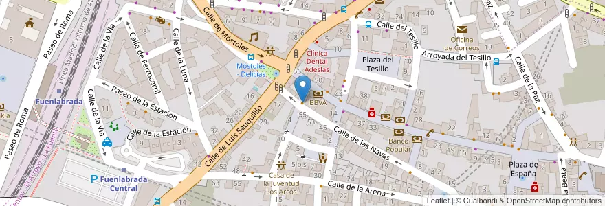 Mapa de ubicacion de La Gata Azul en Испания, Мадрид, Мадрид, Área Metropolitana De Madrid Y Corredor Del Henares, Fuenlabrada.