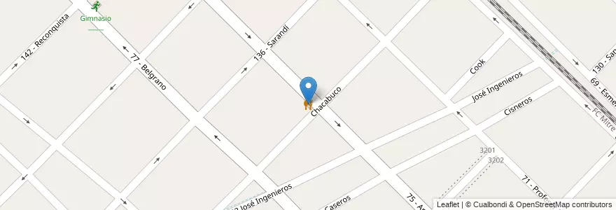 Mapa de ubicacion de La Gigante Pizzeria en アルゼンチン, ブエノスアイレス州, Partido De General San Martín, Villa Ballester.