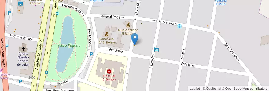 Mapa de ubicacion de La Gorda - Petit Resto en アルゼンチン, チリ, リオネグロ州, Departamento Bariloche, El Bolsón.