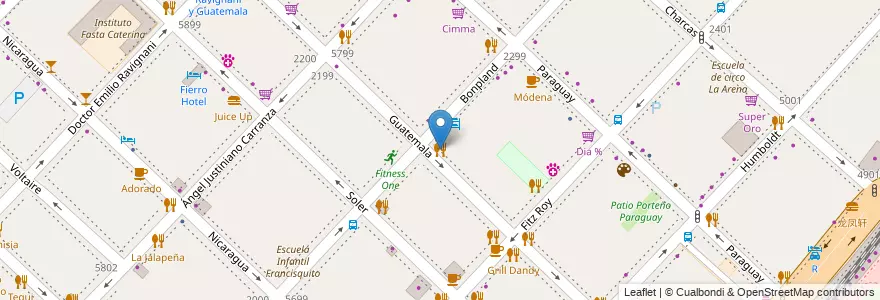 Mapa de ubicacion de La gran Hollywood - parrillada, Palermo en Argentina, Autonomous City Of Buenos Aires, Autonomous City Of Buenos Aires, Comuna 14.