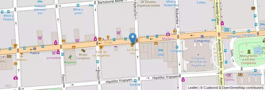 Mapa de ubicacion de La Gran Via, Balvanera en Аргентина, Буэнос-Айрес, Comuna 3, Буэнос-Айрес.