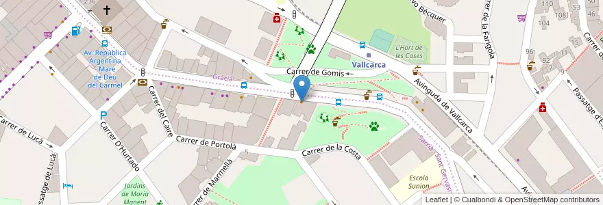 Mapa de ubicacion de La Granja del Pont en اسپانیا, Catalunya, Barcelona, Barcelonès, Barcelona.