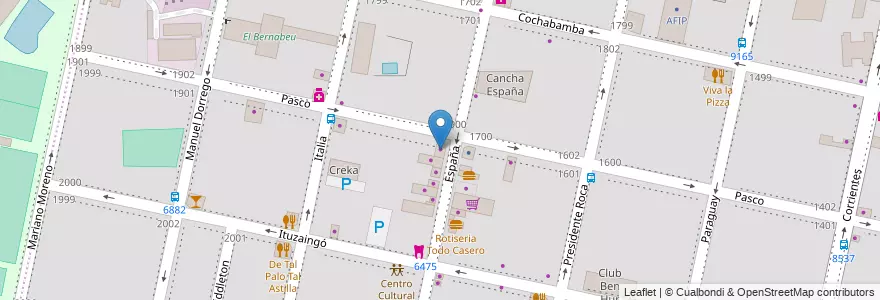 Mapa de ubicacion de La Granja en Аргентина, Санта-Фе, Departamento Rosario, Municipio De Rosario, Росарио.