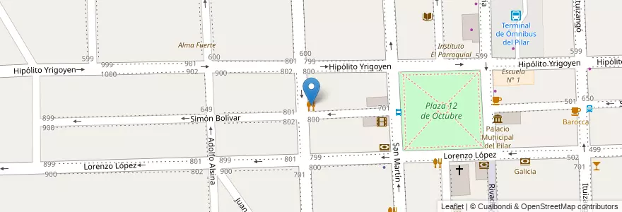 Mapa de ubicacion de La Gringa en Arjantin, Buenos Aires, Partido Del Pilar, Pilar.