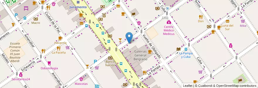 Mapa de ubicacion de La Gruta, Belgrano en Argentina, Ciudad Autónoma De Buenos Aires, Buenos Aires, Comuna 13.