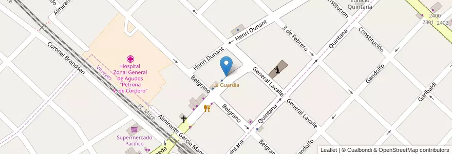 Mapa de ubicacion de La Guardia en アルゼンチン, ブエノスアイレス州, Partido De San Fernando, Victoria.