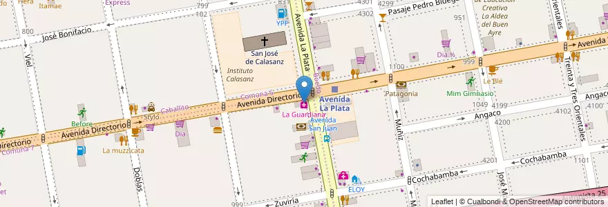 Mapa de ubicacion de La Guardiana, Parque Chacabuco en Argentina, Ciudad Autónoma De Buenos Aires, Buenos Aires.