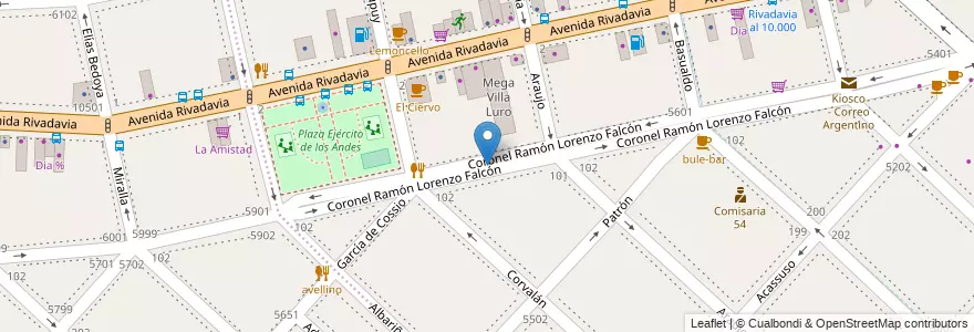Mapa de ubicacion de La Guerra Gaucha (Paseo del Cine), Villa Luro en Arjantin, Ciudad Autónoma De Buenos Aires, Comuna 9, Buenos Aires, Comuna 10.