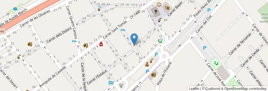 Mapa de ubicacion de La Guindilla bar-tasca en Испания, Валенсия, Кастельон, La Plana Alta, Benicàssim / Benicasim.