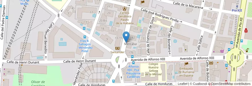 Mapa de ubicacion de LA HABANA, PASEO, DE,180 en Espagne, Communauté De Madrid, Communauté De Madrid, Área Metropolitana De Madrid Y Corredor Del Henares, Madrid.