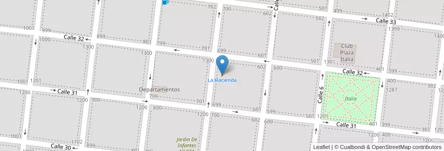 Mapa de ubicacion de La Hacienda en Аргентина, Буэнос-Айрес, Partido De Veinticinco De Mayo, Veinticinco De Mayo.