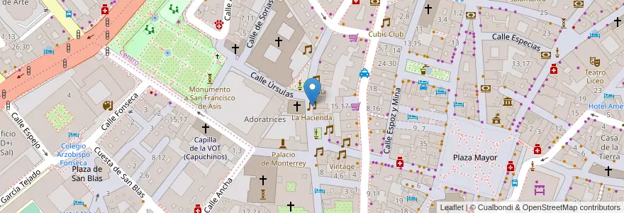 Mapa de ubicacion de La Hacienda en Spain, Castile And León, Salamanca, Campo De Salamanca, Salamanca.