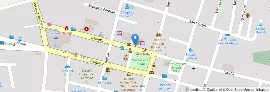 Mapa de ubicacion de La Heladería en アルゼンチン, フフイ州, Departamento Tilcara, Municipio De Tilcara.