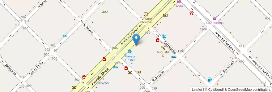 Mapa de ubicacion de La Hoya Café en Arjantin, Şili, Chubut, Departamento Futaleufú, Esquel.