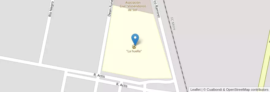 Mapa de ubicacion de "La huella" en Argentinië, Santa Fe, Departamento Castellanos, Municipio De Rafaela.