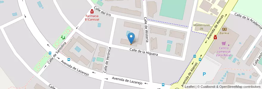 Mapa de ubicacion de La Huella Vegana en إسبانيا, منطقة مدريد, منطقة مدريد, Área Metropolitana De Madrid Y Corredor Del Henares, Las Rozas De Madrid.