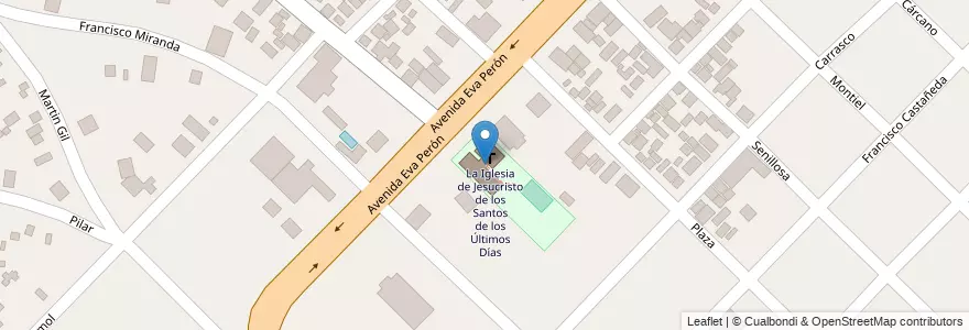 Mapa de ubicacion de La Iglesia de Jesucristo de los Santos de los Últimos Días en Argentina, Provincia Di Buenos Aires, Partido De Merlo, Pontevedra.