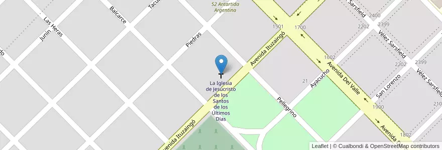 Mapa de ubicacion de La Iglesia de Jesucristo de los Santos de los Últimos Días en アルゼンチン, ブエノスアイレス州, Partido De Olavarría, Olavarría.