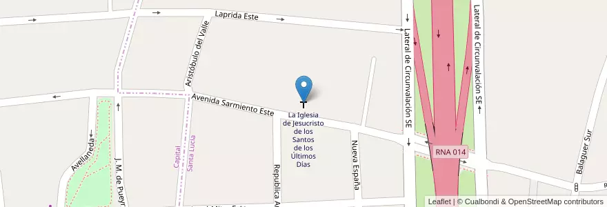 Mapa de ubicacion de La Iglesia de Jesucristo de los Santos de los Últimos Días en アルゼンチン, サンフアン州, チリ, Capital.