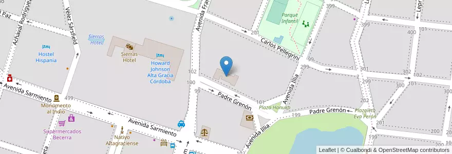Mapa de ubicacion de La Iglesia de Jesucristo de los Santos de los Últimos Días en الأرجنتين, Córdoba, Departamento Santa María, Pedanía Alta Gracia, Municipio De Alta Gracia, Alta Gracia.