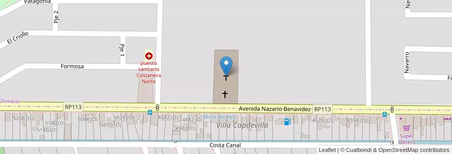 Mapa de ubicacion de La Iglesia de Jesucristo de los Santos de los Últimos Días en 阿根廷, San Juan, 智利, Rivadavia, Chimbas.