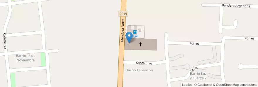 Mapa de ubicacion de La Iglesia de Jesucristo de los Santos de los Últimos Días - Barrio Chimbas en アルゼンチン, サンフアン州, チリ.