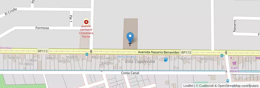 Mapa de ubicacion de La Iglesia de Jesucristo de los Santos de los Últimos Días - Barrio Los Pinos en Arjantin, San Juan, Şili, Rivadavia, Chimbas.