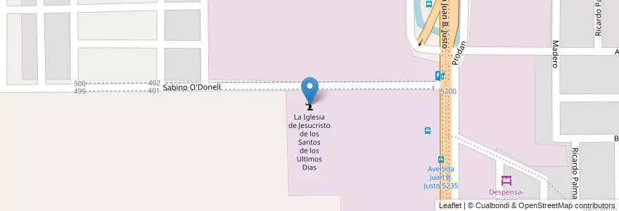Mapa de ubicacion de La Iglesia de Jesucristo de los Santos de los Ultimos Dias en 아르헨티나, Córdoba, Departamento Capital, Pedanía Capital, Córdoba, Municipio De Córdoba.