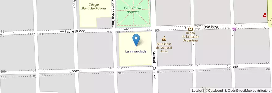 Mapa de ubicacion de La inmaculada en Argentine, La Pampa, Municipio De General Acha, Departamento Utracán, General Acha.