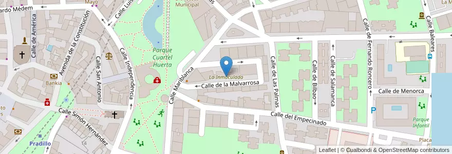 Mapa de ubicacion de La Inmaculada en اسپانیا, بخش خودمختار مادرید, بخش خودمختار مادرید, Área Metropolitana De Madrid Y Corredor Del Henares, موستولس.