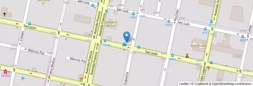 Mapa de ubicacion de La Internacional en アルゼンチン, サンタフェ州, Departamento Rosario, Municipio De Rosario, ロサリオ.
