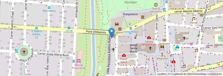 Mapa de ubicacion de La Jaca Paca en إسبانيا, منطقة بلنسية, أليكانتي, El Baix Vinalopó, ألش.