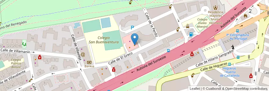 Mapa de ubicacion de La Jaca en Spanien, Autonome Gemeinschaft Madrid, Autonome Gemeinschaft Madrid, Área Metropolitana De Madrid Y Corredor Del Henares, Madrid.