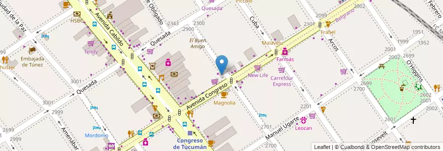 Mapa de ubicacion de La Jazmina, Nuñez en Argentinië, Ciudad Autónoma De Buenos Aires, Buenos Aires, Comuna 13.