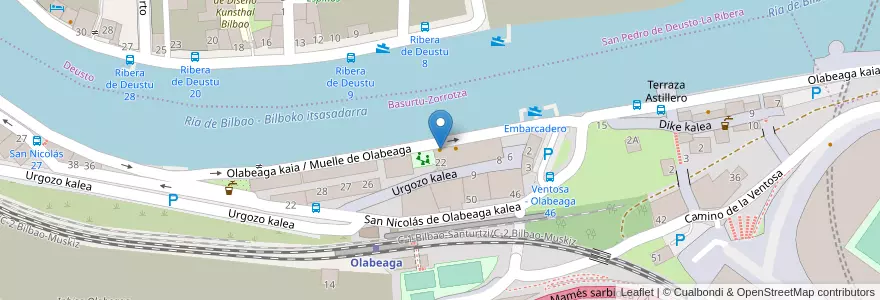 Mapa de ubicacion de La Karola en España, Euskadi, Bizkaia, Bilboaldea, Bilbao.