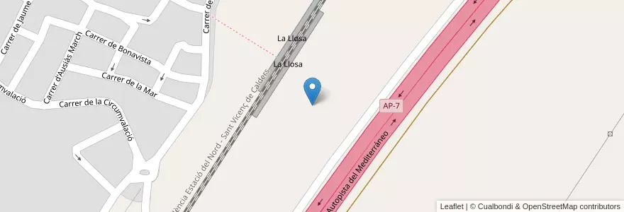 Mapa de ubicacion de la Llosa en Испания, Валенсия, Кастельон, La Plana Baixa, La Llosa.