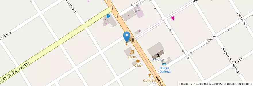 Mapa de ubicacion de La Loca Bar en Argentina, Buenos Aires, Partido De Quilmes, Quilmes.