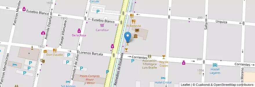 Mapa de ubicacion de La Logia en アルゼンチン, チリ, メンドーサ州, Departamento Capital, Ciudad De Mendoza, Sección 3ª Parque O'Higgins.