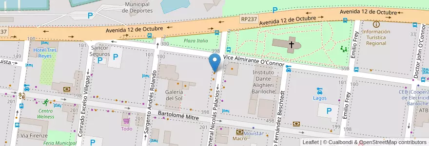 Mapa de ubicacion de La Lola en Arjantin, Şili, Río Negro, Departamento Bariloche, Municipio De San Carlos De Bariloche, San Carlos De Bariloche.