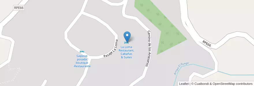 Mapa de ubicacion de La Loma Restaurant, Cabañas & Suites en 阿根廷, Córdoba, Departamento Punilla, Pedanía Dolores, Municipio De La Cumbre.