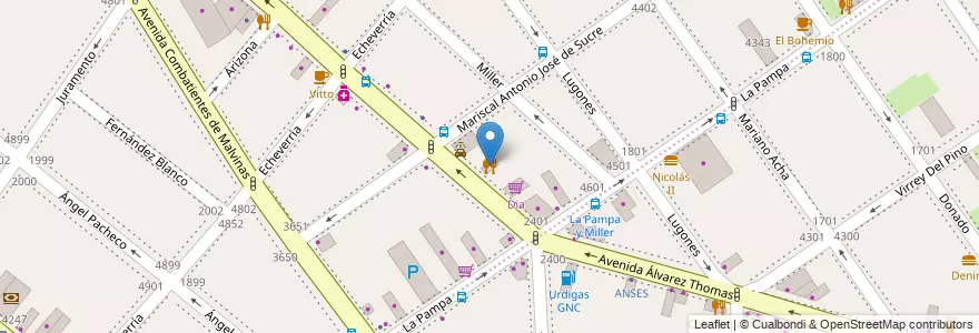 Mapa de ubicacion de La Luciana, Villa Urquiza en آرژانتین, Ciudad Autónoma De Buenos Aires, Comuna 12, Buenos Aires.