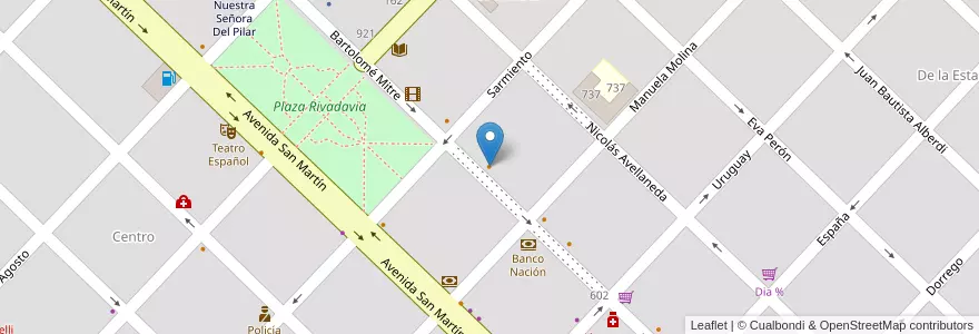 Mapa de ubicacion de La Maga en Arjantin, Buenos Aires, Partido De General Viamonte, Los Toldos.