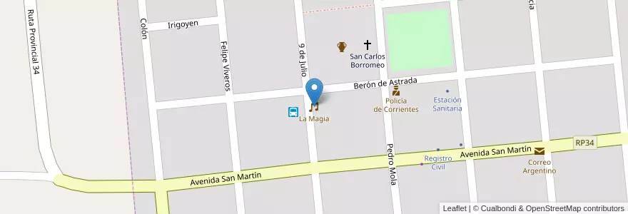 Mapa de ubicacion de La Magia en Argentinien, Corrientes, Departamento Ituzaingó, Municipio De San Carlos.