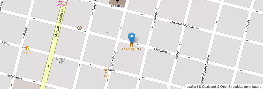 Mapa de ubicacion de La Malagueta en الأرجنتين, سانتا في, إدارة العاصمة, سانتا في العاصمة, سانتا في.