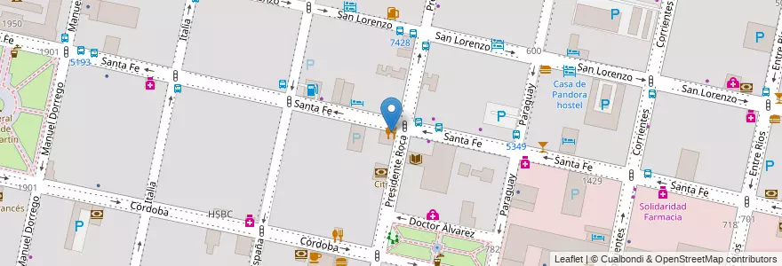 Mapa de ubicacion de La Maltería del Siglo en 阿根廷, Santa Fe, Departamento Rosario, Municipio De Rosario, 罗萨里奥.