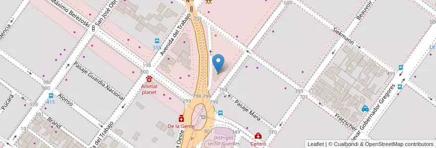 Mapa de ubicacion de La Mamma en アルゼンチン, チリ, サンタクルス州, Mercado De La Ciudad, Deseado, Caleta Olivia.