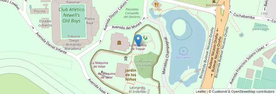 Mapa de ubicacion de La Máquina de Trepar en 아르헨티나, Santa Fe, Departamento Rosario, Municipio De Rosario, 로사리오.