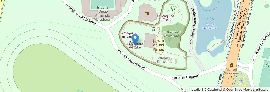 Mapa de ubicacion de La Máquina de Volar en Argentinië, Santa Fe, Departamento Rosario, Municipio De Rosario, Rosario.